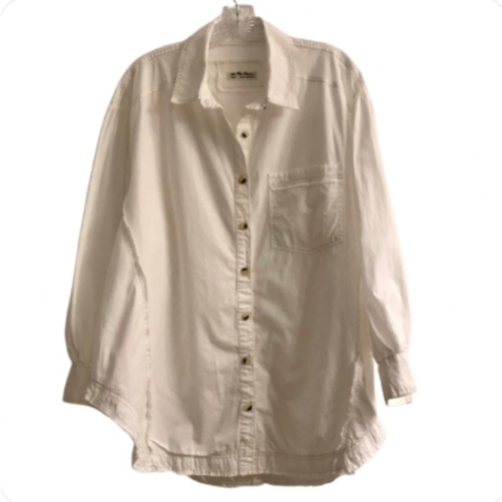 We The Free Happy Hour Minimalist 100% Cotton Oversized Button Down M